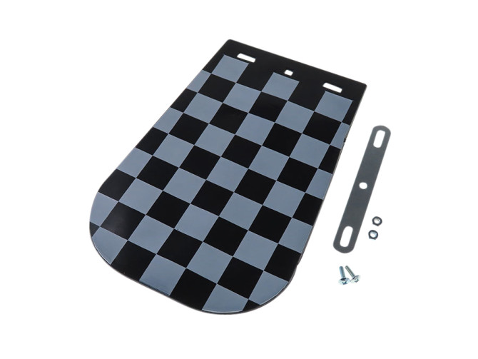 Mudflap universal 24x16 with black-white checkered  main