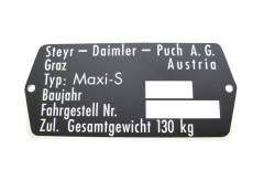 Typeplaatje voor Puch Maxi S