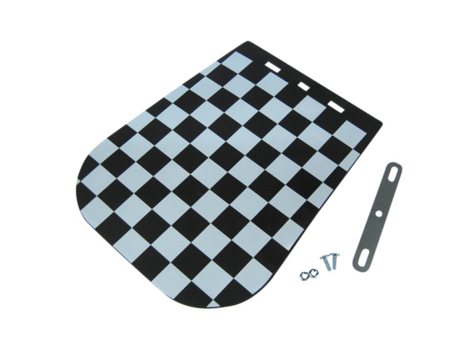 Mudflap universal 21x27 with black-white checkered  main