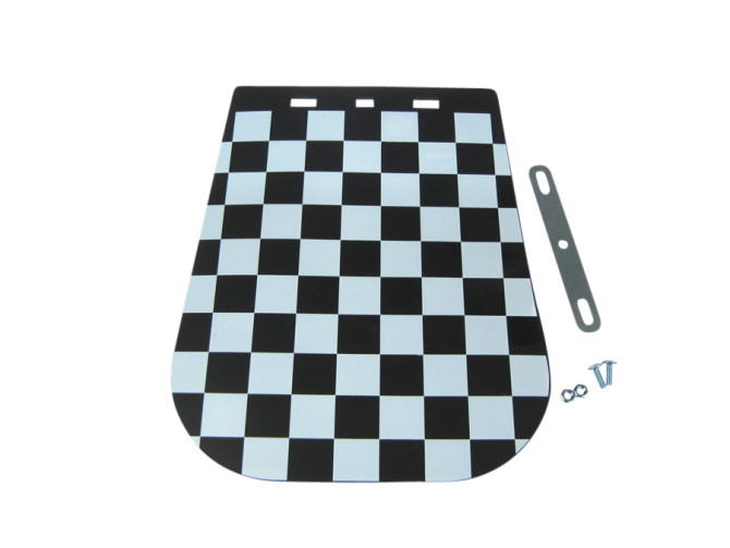 Mudflap universal 21x27 with black-white checkered  photo
