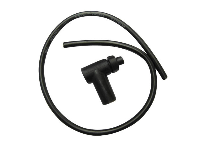 Spark plug cable black complete with cap main