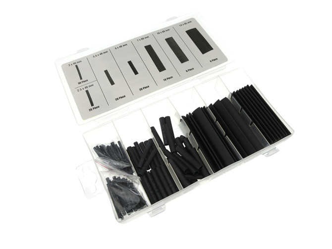 Electric cable heatshrink assortment black 127-pieces main