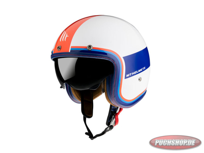 Helm Le Mans II SV Tant wit, blauw, rood main