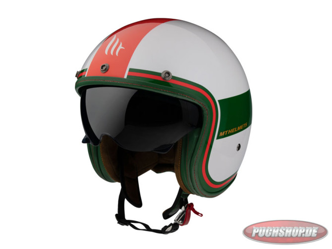 Helm Le Mans II SV Tant wit, groen, rood main