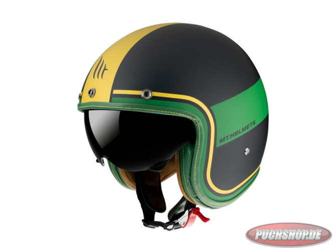 Helm Le Mans II SV Tant zwart, groen, goud main