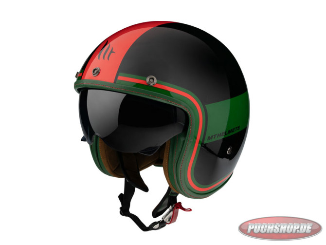 Helm Le Mans II SV Tant zwart, groen, rood main