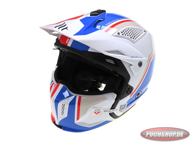 Helm MT Streetfighter SV Twin wit / rood / blauw photo