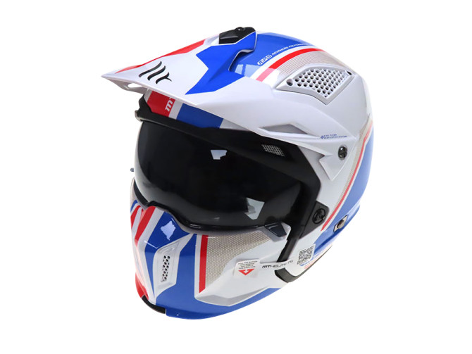 Helm MT Streetfighter SV Twin wit / rood / blauw main