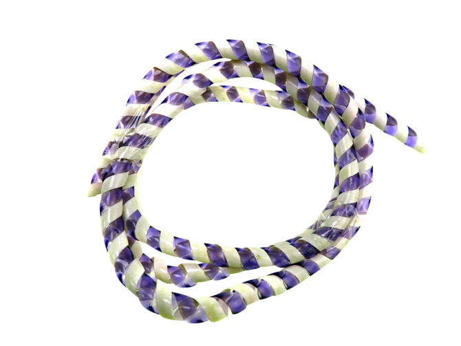 Kabelhuls retro spiraalband geweven paars / wit NOS main