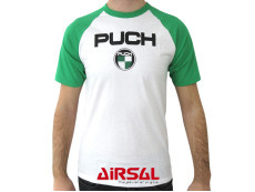 T-shirt Puch retro wit-groen