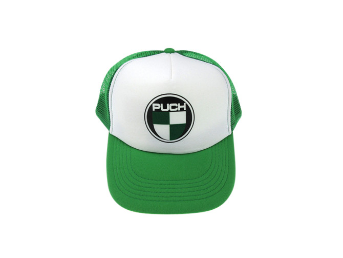 Cap trucker green/white with Puch logo photo