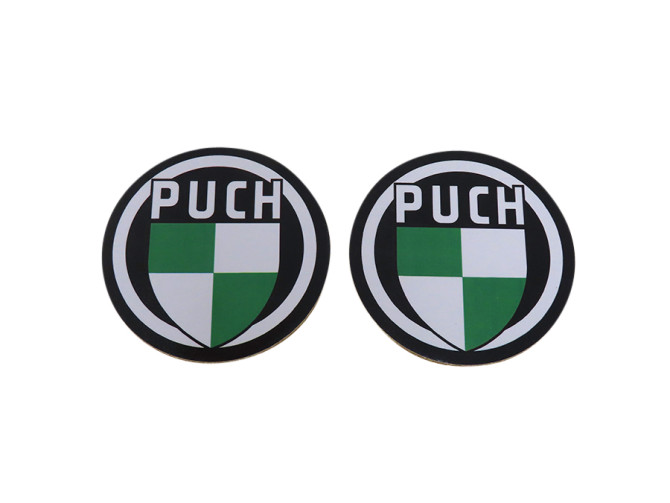 Onderzetters set Puch logo 2 delig 95mm main