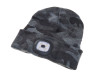Beanie muts met LED lamp grijs camouflage thumb extra