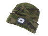 Beanie muts met LED lamp groen camouflage thumb extra