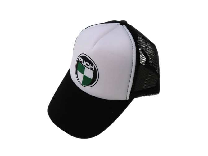Pet truckers cap zwart/wit met Puch logo main