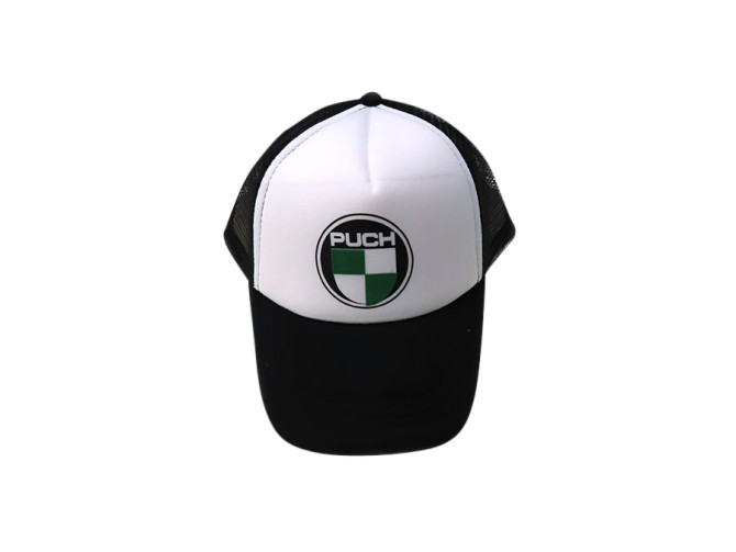 Cap trucker black/white with Puch logo photo