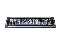 Schild Emaille Puch Parking Only 33x8cm