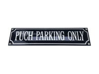 Sign Enamel Puch Parking Only 33x8cm