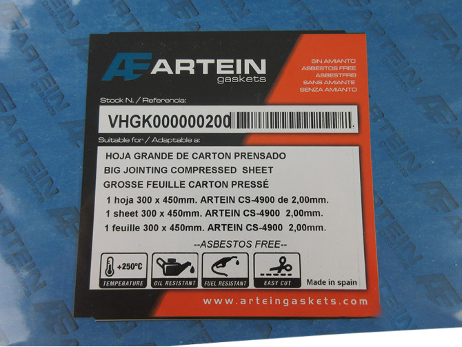 Gasket paper thick 2.00mm 300 x 450mm photo