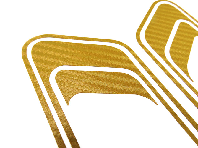 Maxi lijnen stickerset goud carbon wrap transfers photo