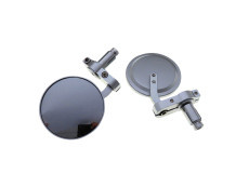 Mirror set bar end version round aluminium / silver