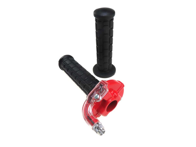 Handle set right quick throttle right-angled black / red photo