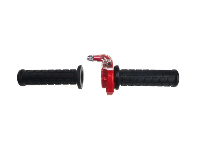Handle set right quick throttle right-angled black / red photo