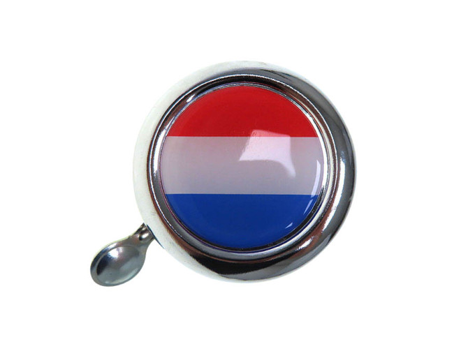 Bel chroom met landsvlag Nederland (dome sticker) photo