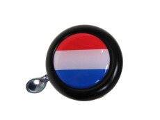 Bel zwart met landsvlag Nederland (dome sticker)