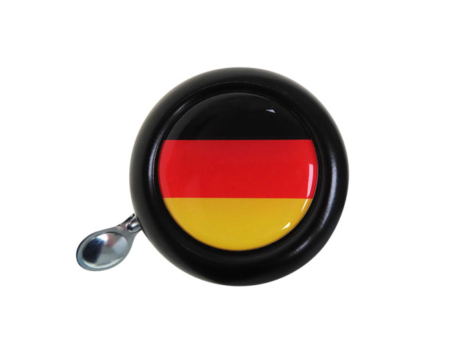 Bel zwart met landsvlag Duitsland (dome sticker) photo