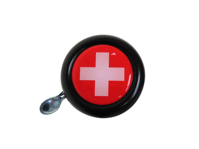 Bell black with country flag Switzerland (dome sticker) photo