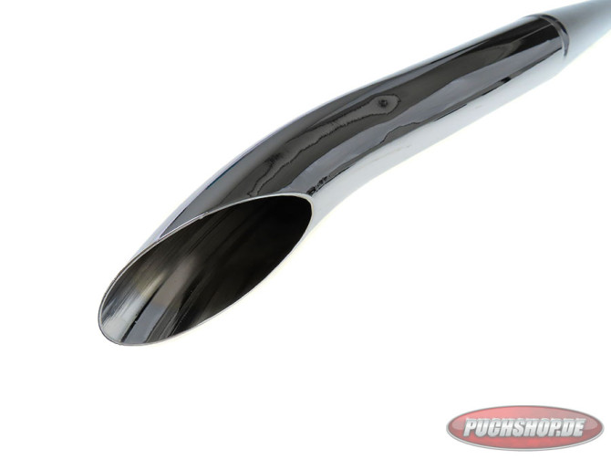 Exhaust silencer sidepipe Ø 28 / 60 mm chrome universal photo