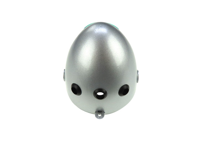 Headlight egg-model housing replica silver grey (side mounting) photo