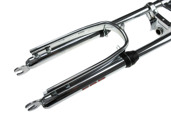2nd choice front fork Puch Maxi EBR long 65cm heavy version chrome with stabi (slightly damaged) photo