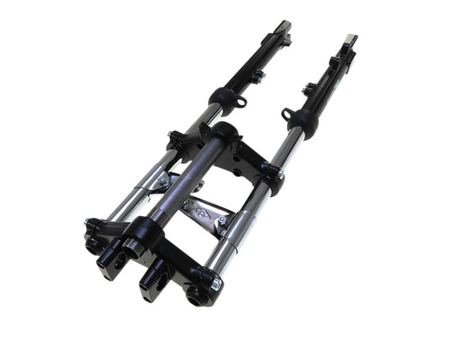 Front fork Puch Maxi EBR short 62cm hydraulic with brake caliper mount black photo