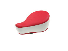 Saddle Puch Maxi red / white with Puch text