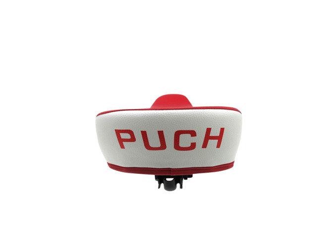 Zadel Puch Maxi rood / wit met Puch tekst  photo