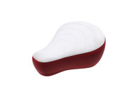 Saddle Puch Maxi white / red with Puch text 