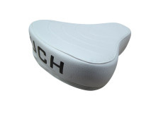 Saddle Puch Maxi white thin with Puch text
